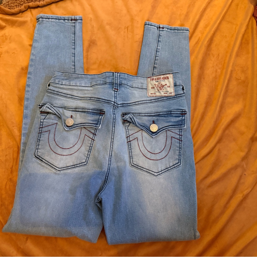 True Religion Women's Light Blue Straight Leg Jeans - Picture 3 of 3